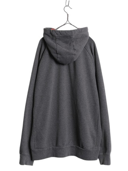 ノースフェイス ロゴ 刺繍 スウェット フード パーカー メンズ XXL / The North Face プルオーバー トレーナー 裏起毛 ワンポイント グレー