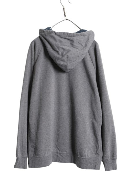 ノースフェイス プリント スウェット フード パーカー レディース XXL 古着 The North Face トレーナー プルオーバー アウトドア ツートン