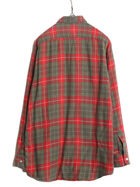 80s USA製 エルエルビーン チェック ボタンダウン フランネル シャツ メンズ M 古着 80年代 ヴィンテージ LLBean 長袖シャツ ネルシャツ BD