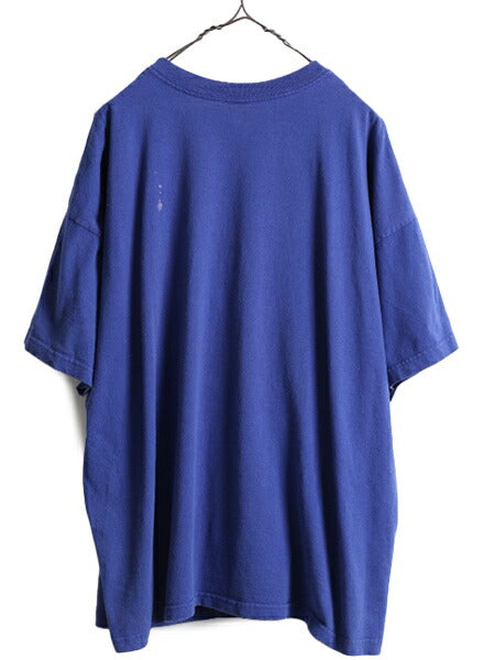 90s 大きいサイズ XL 程■ ディズニー オフィシャル ミッキー プリント 半袖 Tシャツ メンズ レディース / 90年代 DISNEY キャラクター 青