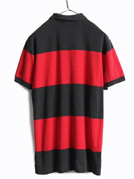90s ■ ポロスポーツ ラルフローレン ボーダー 半袖 ポロシャツ メンズ M / 90年代 オールド POLO SPORT ポロ 半袖シャツ 2トーン 星条旗