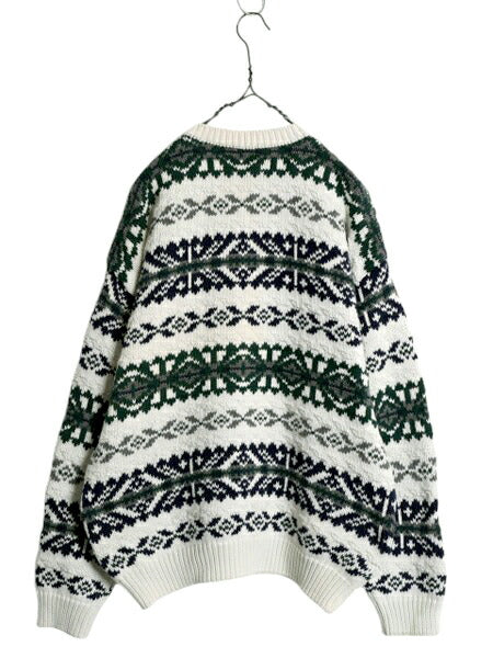 90s OLD GAP ノルディック 立体編み コットン ニット セーター メンズ XL オールド ギャップ 大きいサイズ 3D ヘビーウェイト マルチカラー