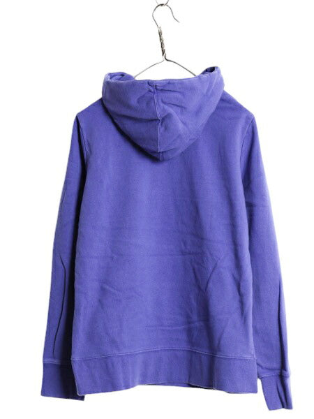 US企画 ノースフェイス プリント スウェット フード パーカー レディース L 古着 The North Face プルオーバー 裏起毛 トレーナー パープル