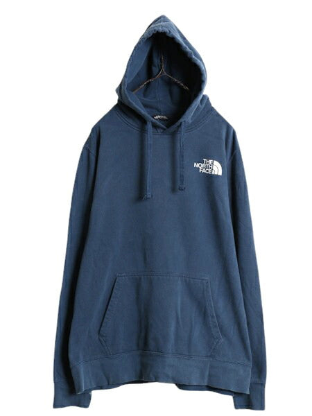 ノースフェイス 両面 プリント スウェット フード パーカー メンズ L / The North Face プルオーバー 裏起毛 トレーナー アウトドア ブルー