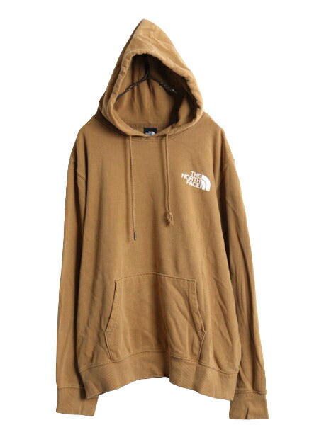 US企画 ノースフェイス 両面 プリント スウェット フード パーカー メンズ L The North Face 裏起毛 トレーナー アウトドア プルオーバー