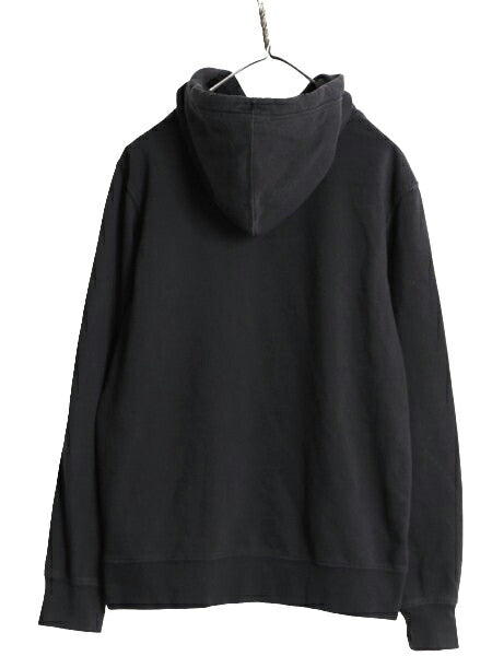 ノースフェイス プリント スウェット フード パーカー メンズ М 古着 The North Face プルオーバー 裏起毛 トレーナー アウトドア 薄手 黒