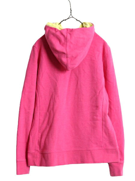 ノースフェイス プリント スウェット フード パーカー レディース L / The North Face 裏起毛 トレーナー プルオーバー アウトドア ピンク