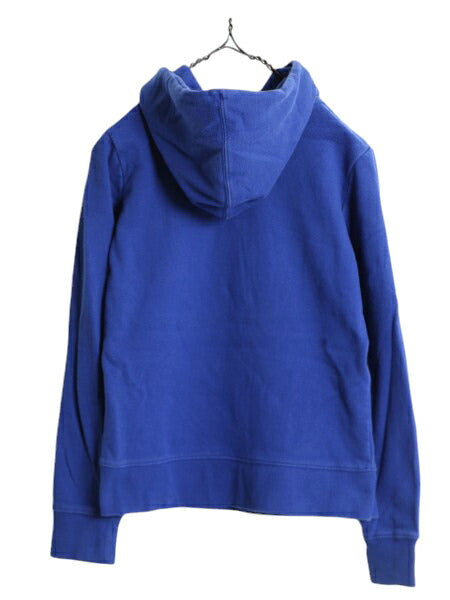ノースフェイス スウェット フード パーカー レディース XS 古着 The North Face トレーナー スエット 裏起毛 ロゴ 刺繍 アウトドア ブルー