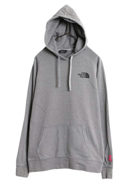 ノースフェイス 両面 プリント スウェット フード パーカー レディース М The North Face プルオーバー 裏起毛 トレーナー アウトドア 灰