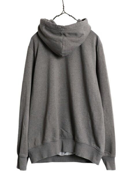ノースフェイス プリント スウェット フード パーカー メンズ М 古着 The North Face プルオーバー 裏起毛 トレーナー アウトドア グレー