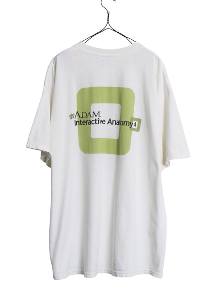 00s ★ 解剖図 フロイト メッセージ プリント Tシャツ メンズ XL / 古着 オールド アート 企業物 イラスト グラフィック 人体図 スカル 白