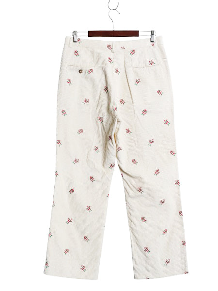 70s 80s USA製 ブルックスブラザーズ 総柄 太畝 コーデュロイ パンツ 実寸 33 29 古着 ヴィンテージ サンタ ノータック ストレート コーズ