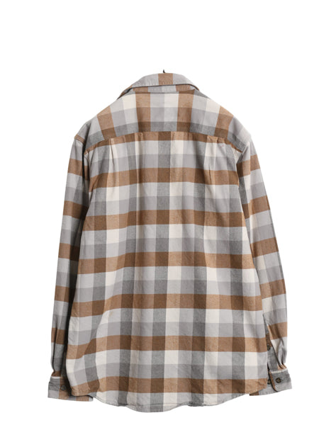 US企画 カーハート チェック ヘビー フランネル シャツ メンズ M ワーク ネルシャツ コットン 長袖シャツ マルチカラー ワンポイント 廃盤