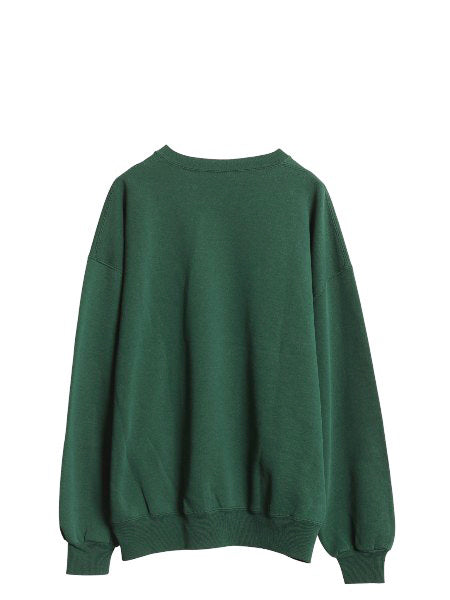 90s USA製 ラッセル 2段 カレッジ プリント スウェット メンズ レディース XL / オールド トレーナー 裏起毛 クルーネック 大きいサイズ 緑