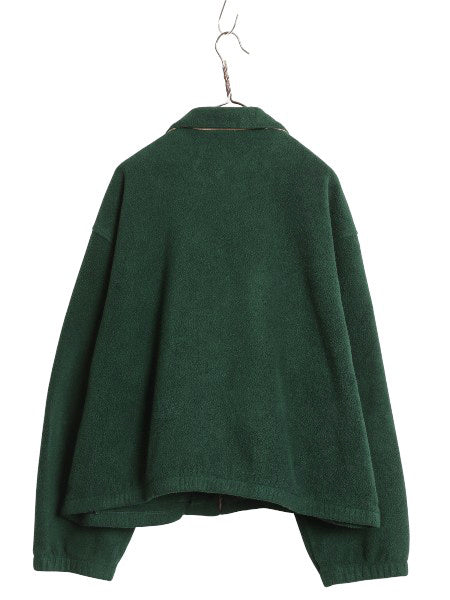 90s ポロ ラルフローレン フリース スイングトップ ジャケット メンズ XXL 古着 オールド ブルゾン フルジップ ジャンパー 大きいサイズ 緑