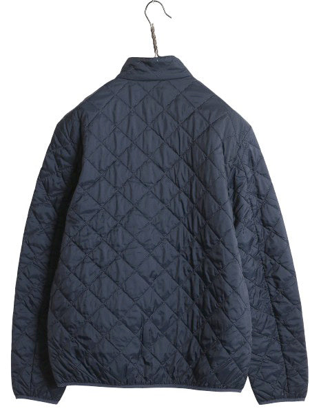 バブアー ケンジントン キルト ジャケット メンズ M 古着 中綿 キルティング ナイロン ハイネック ジャンパー ブルゾン 3ワラント ネイビー