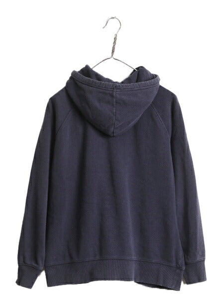ノースフェイス プリント スウェット フード パーカー レディース M / 古着 The North Face プルオーバー 裏起毛 トレーナー アウトドア 紺