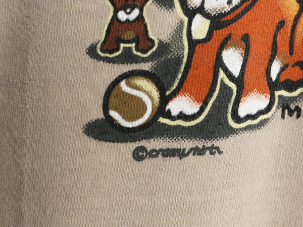 コナコーヒー キャラクター イラスト 両面 プリント Tシャツ メンズ XL 古着 企業物 当時物 アニマル ドッグ グラフィック ヘビーウェイト