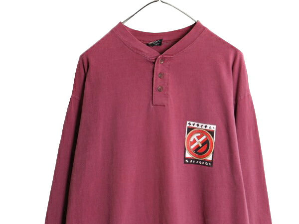 00s ハーレー ダビッドソン ヘンリーネック プリント 長袖 Tシャツ メンズ XL / オールド オフィシャル ロンT ヘビーウェイト 大きいサイズ