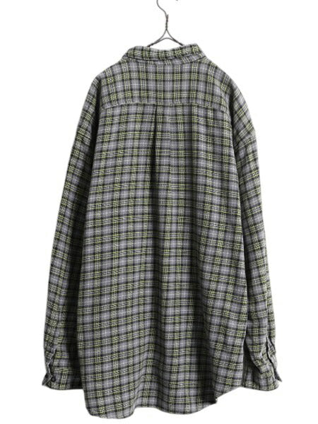 00s OLD GAP チェック ヘビー フランネル ボタンダウン シャツ メンズ XL 古着 オールド ギャップ 長袖シャツ コットン ネル マルチカラー