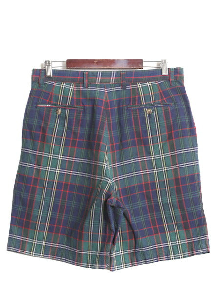 90s トミーヒルフィガー 2タック チェック コットン ショートパンツ メンズ 34 / 90年代 オールド TOMMY HILFIGER ショーツ 短パン 半パン