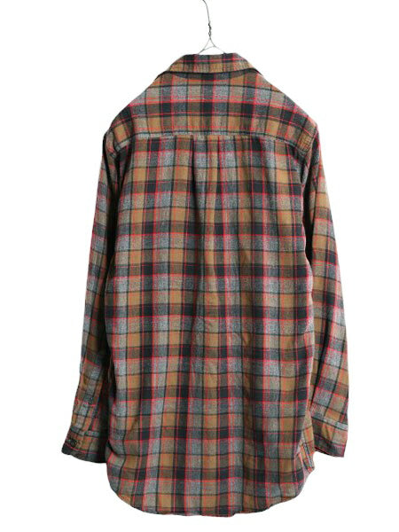 90s ジェイクルー チェック 長袖 フランネル シャツ メンズ XS / 古着 90年代 オールド J CREW 巨人タグ 長袖シャツ コットン ネルシャツ