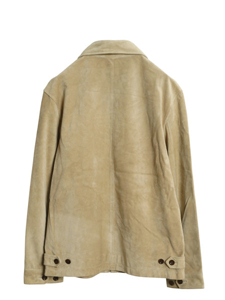 00s バナナリパブリック 本革 スウェード レザー スポーツ ジャケット メンズ M / オールド 革ジャン シングル ライダース スイングトップ