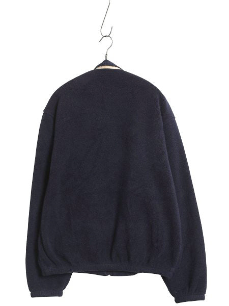 90s ポロ ラルフローレン フリース スイングトップ ジャケット メンズ M オールド ブルゾン フルジップ ジャンパー ワンポイント ネイビー