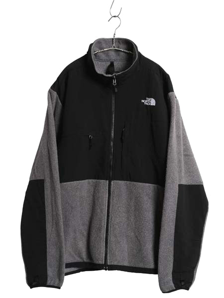 ノースフェイス デナリ ジャケット メンズ XL アウトドア フリース ナイロン ブルゾン ハイネック フルジップ 大きいサイズ ツートン 黒 灰