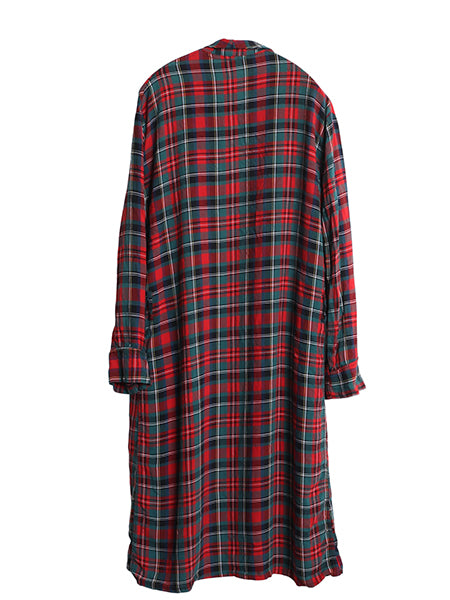 60s ビンテージ ■ CRESCENT ポケット付き チェック レーヨン ガウン メンズ L 古着 ヴィンテージ ローブ コート ロング丈 ルームウェア