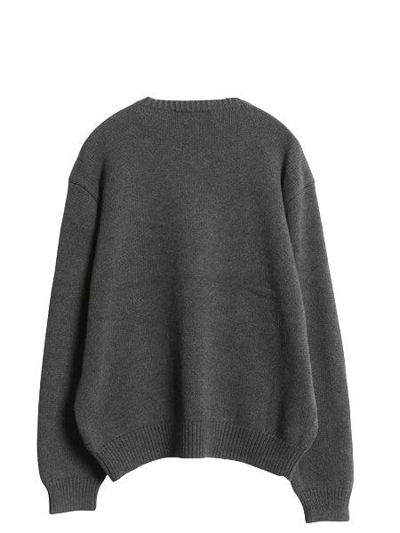 90s ポロ ラルフローレン コットン ニット セーター メンズ L 小さめ オールド 長袖ニット ワンポイント Vネック シンプル きれいめ グレー