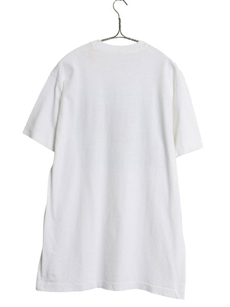 90s 企業 イラスト プリント Tシャツ メンズ L 程 オールド 当時物 シャーク サメ グラフィック キャラクター コメディ ヘビーウェイト 白