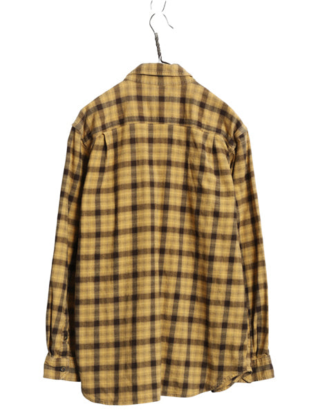 US企画 カーハート チェック フランネル 長袖 ボタンダウン シャツ メンズ L ストレッチ ネルシャツ ワーク ミドルウェイト 廃盤 ツートン