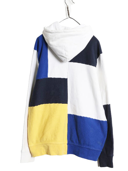 ポロスポーツ ラルフローレン フルジップ スウェット フード パーカー メンズ XL 古着 ポロ クレイジー パターン トレーナー 星条旗 裏起毛