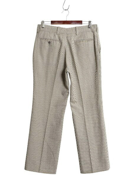 80s 千鳥格子 チェック サマー ウール パンツ メンズ 実寸 33 29.5 古着 ヴィンテージ スラックス ノータック ストレート シワになりにくい