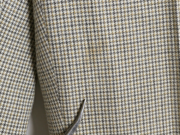 80s 千鳥格子 チェック サマー ウール パンツ メンズ 実寸 33 29.5 古着 ヴィンテージ スラックス ノータック ストレート シワになりにくい