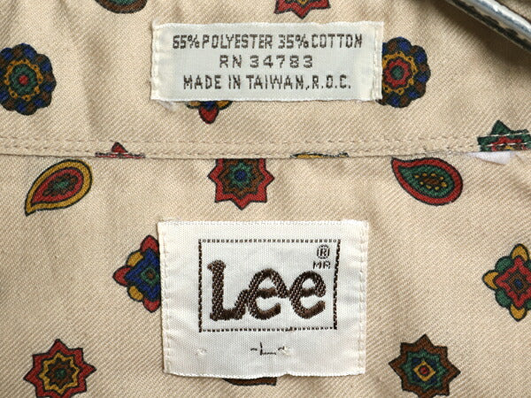 80s リー ペイズリー 総柄 長袖 ボタンダウン シャツ メンズ L / ヴィンテージ 長袖シャツ ポケット付き シワになりにくい BD カジュアル