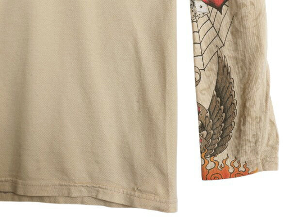 00s ★ ハーレー ダビッドソン イラスト プリント 長袖 Tシャツ メンズ XL~ / オールド ロンT バイク イーグル ファイヤー スパイダーウェブ