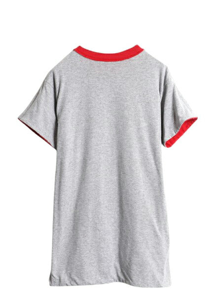 80s 3段 カレッジ プリント リバーシブル Tシャツ メンズ M 程/ ヴィンテージ マスコット キャラクター イラスト グラフィック ツートン