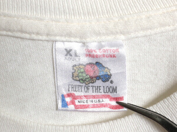 90s USA製 アート イラスト プリント Tシャツ メンズ XL オールド グラフィック 大きいサイズ ヘビーウェイト シングルステッチ 当時物 白