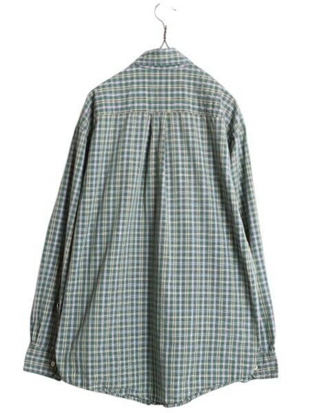 ブルックスブラザーズ チェック 長袖 ボタンダウン シャツ メンズ M 古着 BROOKS BROTHERS 長袖シャツ コットン ワイシャツ ポケット付き