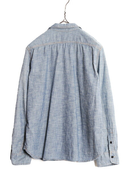 ラルフローレン 100% コットン シャンブレー シャツ レディース L ポロ ワーク 長袖シャツ LAUREN JEANS Co マチ付き ヴィンテージ モデル