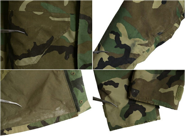 90s 米軍実物 US ARMY ECWCS ゴアテックス ウッドランドカモ 迷彩 ミリタリー ジャケット SMALL SHORT オールド 96年製 1st GEN パーカー