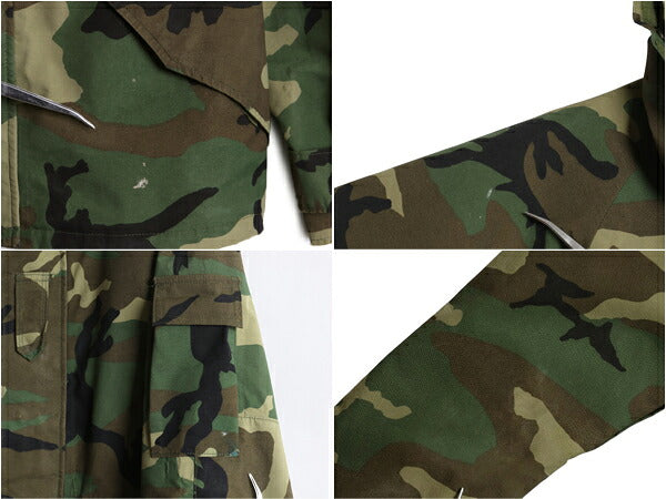 90s 米軍実物 US ARMY ECWCS ゴアテックス ウッドランドカモ 迷彩 ミリタリー ジャケット SMALL SHORT オールド 96年製 1st GEN パーカー