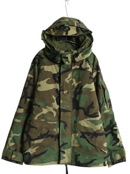90s 米軍実物 US ARMY ECWCS ゴアテックス ウッドランドカモ 迷彩 ミリタリー ジャケット SMALL SHORT オールド 96年製 1st GEN パーカー