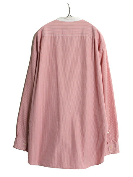 ブルックスブラザーズ バンドカラー ストライプ 長袖 シャツ メンズ XL マチ付き ヴィンテージ モデル コットン 大きいサイズ マルチカラー