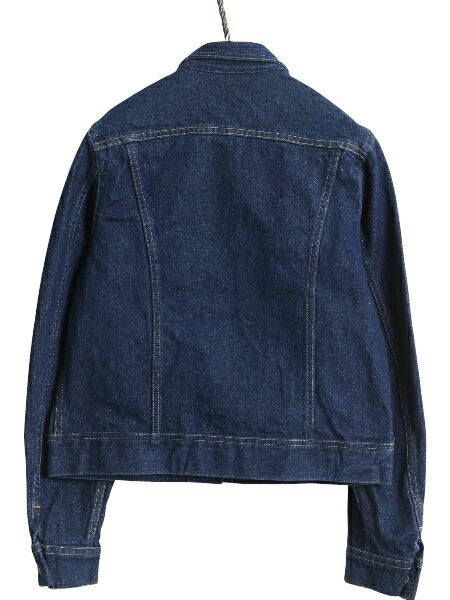80s USA製 リー デニム ジャケット レディース M ヴィンテージ ジージャン ジャンパー ブルゾン トラッカー 4ポケット 濃紺 ユニオンメイド