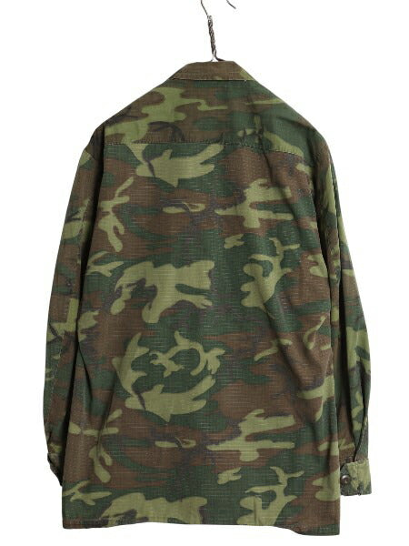 60s 米軍実物 US ARMY ジャングルファティーグ ジャケット MEDIUM REGULAR 69年製 ヴィンテージ ERDL グリーンリーフ カモ 迷彩 軍物