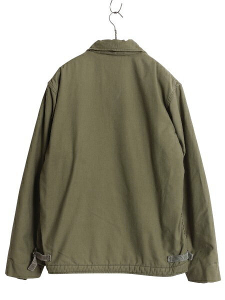 70s 米軍実物 USN ネイビー A-2 デッキ ジャケット メンズ L / 74年製 ヴィンテージ NAVY ミリタリー 軍物 裏ボア ライナー付き ブルゾン