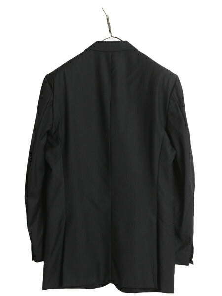 USA製 バーバリー ロンドン テーラード ジャケット メンズ L / 古着 ピン ストライプ ブレザー サマー ウール 薄手 シンプル フォーマル 黒